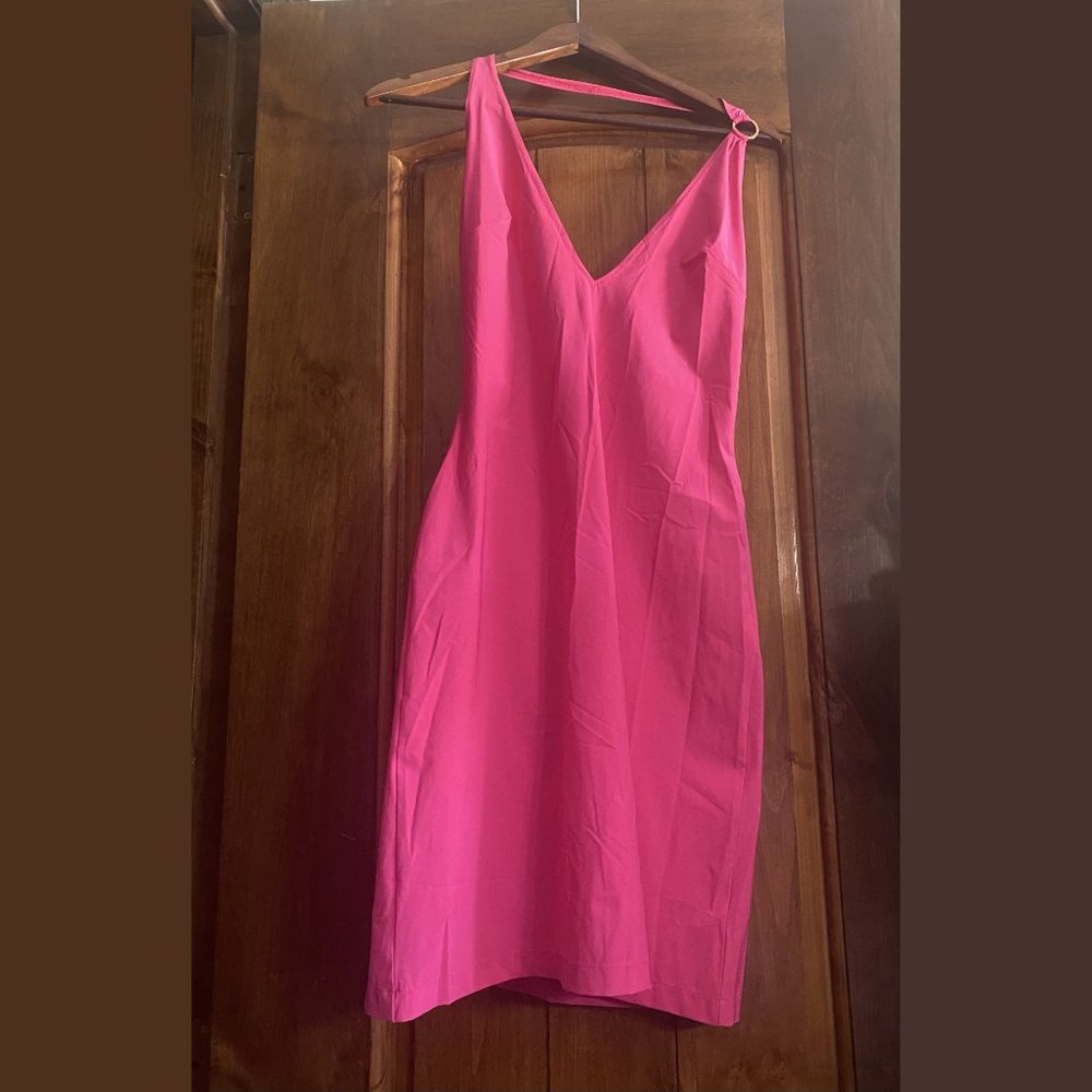 Versace Pink Halter Dress with Greek Key